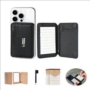 PU Magnetic Phone Wallet Notepad Card Holder